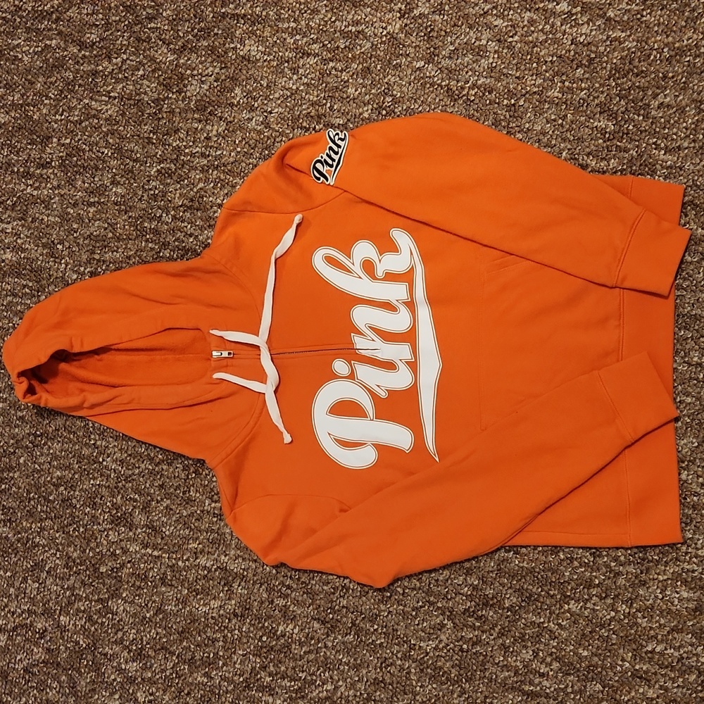 PINK Victoria Secret Orange Hoodie - GREAT FOR FALL